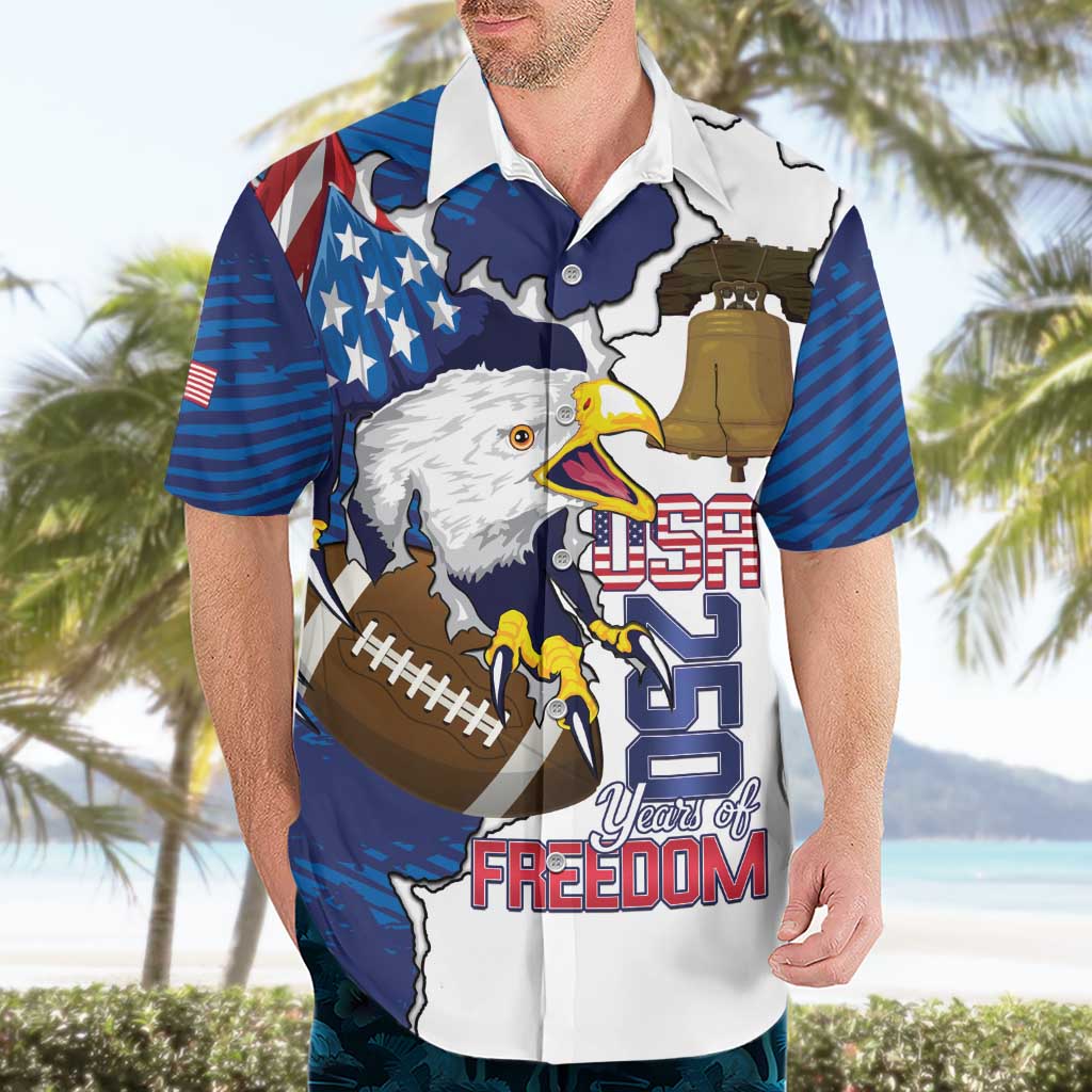 Personalized Football United States 250th Anniversary Hawaiian Shirt USA Flag Eagle Liberty Bell