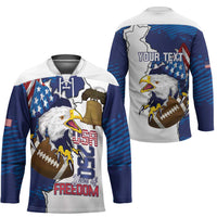 Personalized Football United States 250th Anniversary Hockey Jersey USA Flag Eagle Liberty Bell