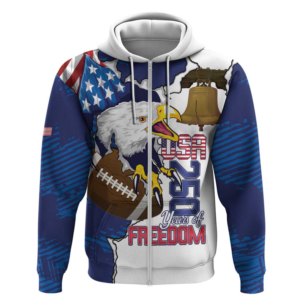 Personalized Football United States 250th Anniversary Hoodie USA Flag Eagle Liberty Bell