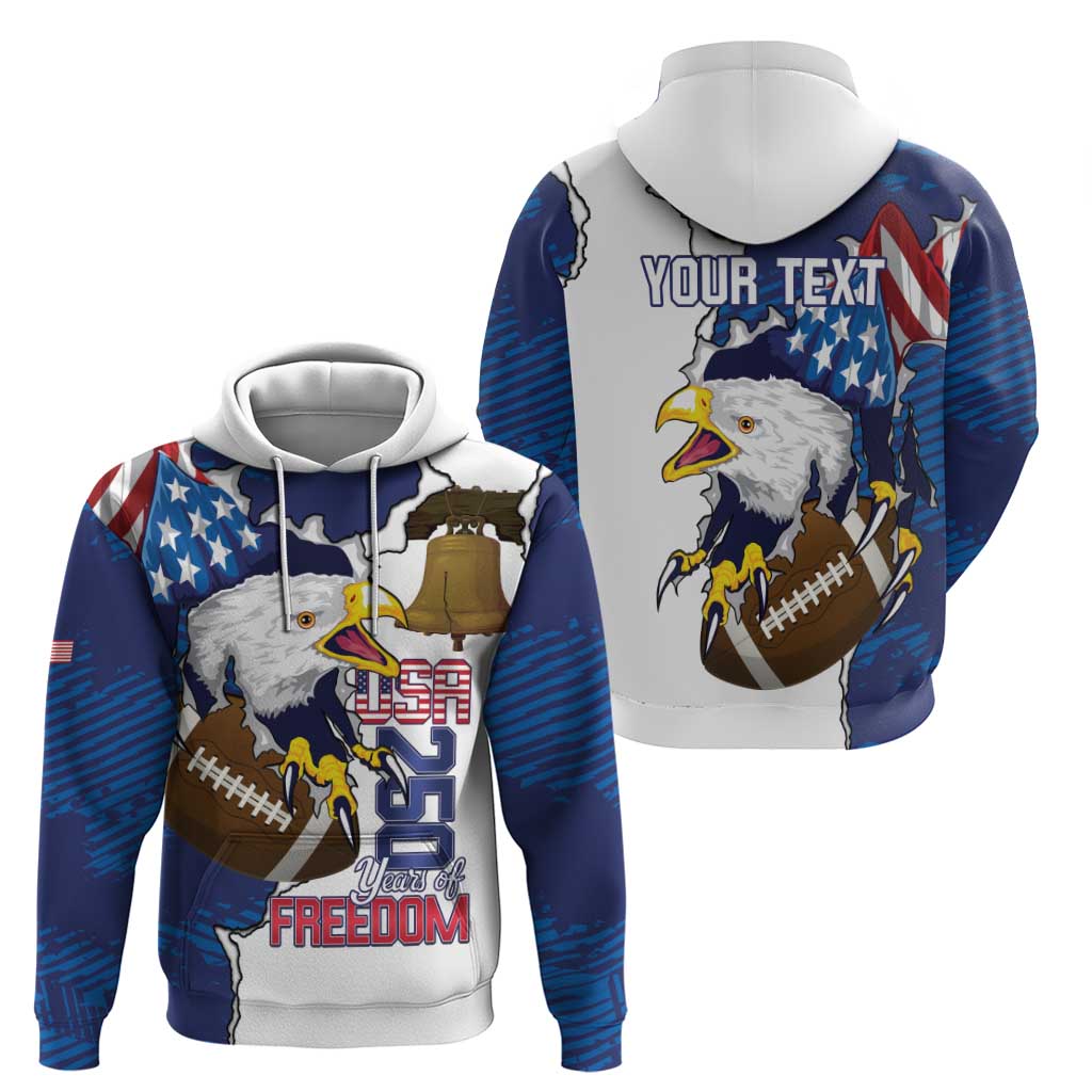 Personalized Football United States 250th Anniversary Hoodie USA Flag Eagle Liberty Bell