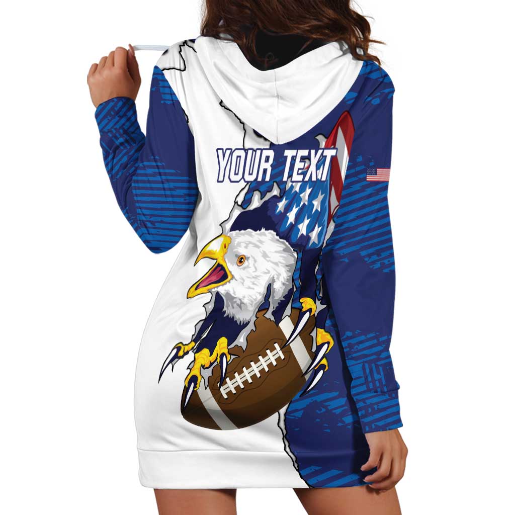 Personalized Football United States 250th Anniversary Hoodie Dress USA Flag Eagle Liberty Bell