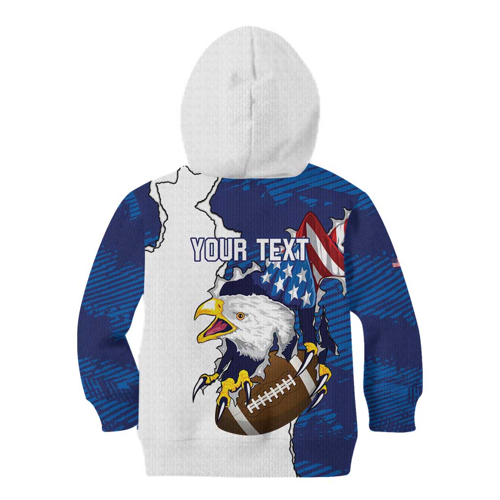 Personalized Football United States 250th Anniversary Kid Hoodie USA Flag Eagle Liberty Bell
