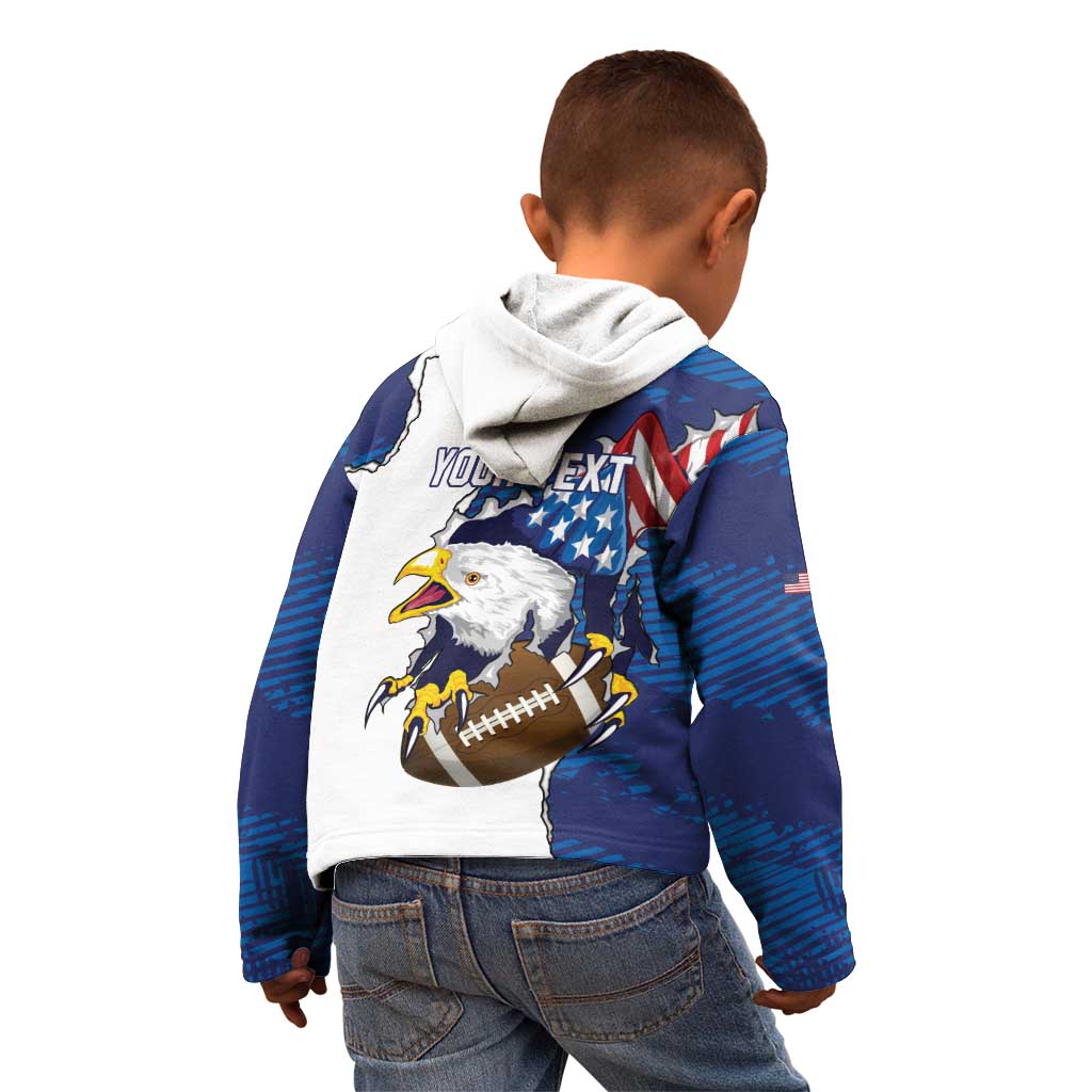 Personalized Football United States 250th Anniversary Kid Hoodie USA Flag Eagle Liberty Bell