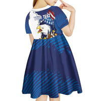 Personalized Football United States 250th Anniversary Kid Short Sleeve Dress USA Flag Eagle Liberty Bell