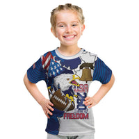 Personalized Football United States 250th Anniversary Kid T Shirt USA Flag Eagle Liberty Bell