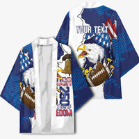 Personalized Football United States 250th Anniversary Kimono USA Flag Eagle Liberty Bell