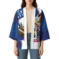 Personalized Football United States 250th Anniversary Kimono USA Flag Eagle Liberty Bell