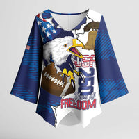 Personalized Football United States 250th Anniversary Kimono Sleeve Blouse USA Flag Eagle Liberty Bell