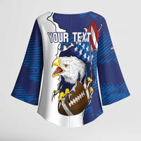 Personalized Football United States 250th Anniversary Kimono Sleeve Blouse USA Flag Eagle Liberty Bell