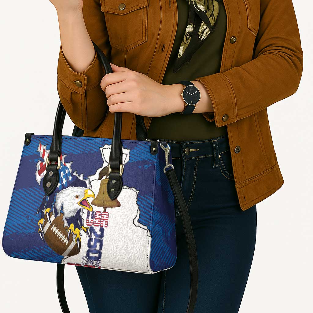 Football United States 250th Anniversary Leather Bag USA Flag Eagle Liberty Bell