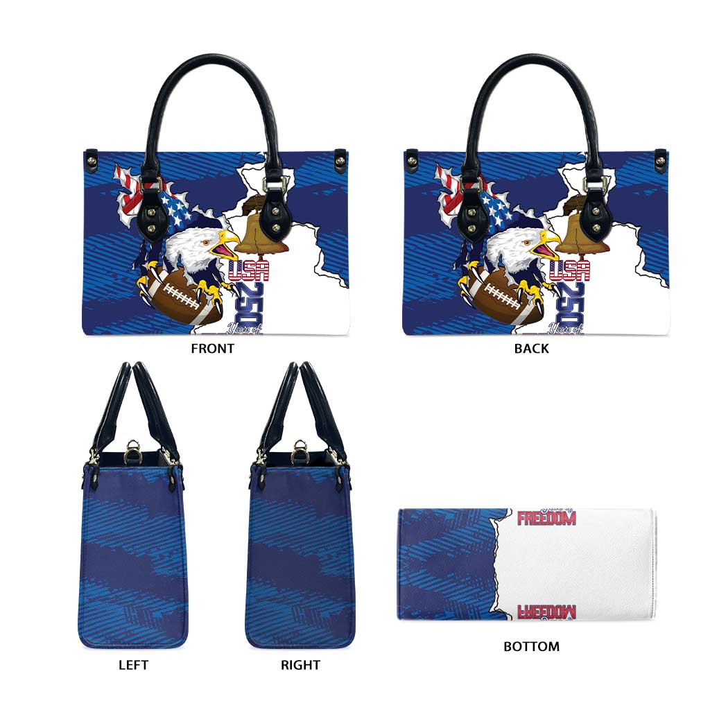 Football United States 250th Anniversary Leather Bag USA Flag Eagle Liberty Bell