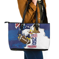 Football United States 250th Anniversary Leather Tote Bag USA Flag Eagle Liberty Bell