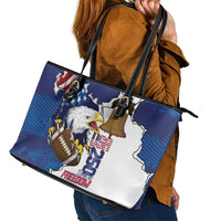 Football United States 250th Anniversary Leather Tote Bag USA Flag Eagle Liberty Bell