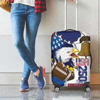 Football United States 250th Anniversary Luggage Cover USA Flag Eagle Liberty Bell