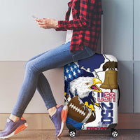 Football United States 250th Anniversary Luggage Cover USA Flag Eagle Liberty Bell