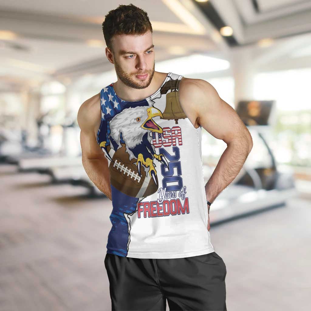 Personalized Football United States 250th Anniversary Men Tank Top USA Flag Eagle Liberty Bell