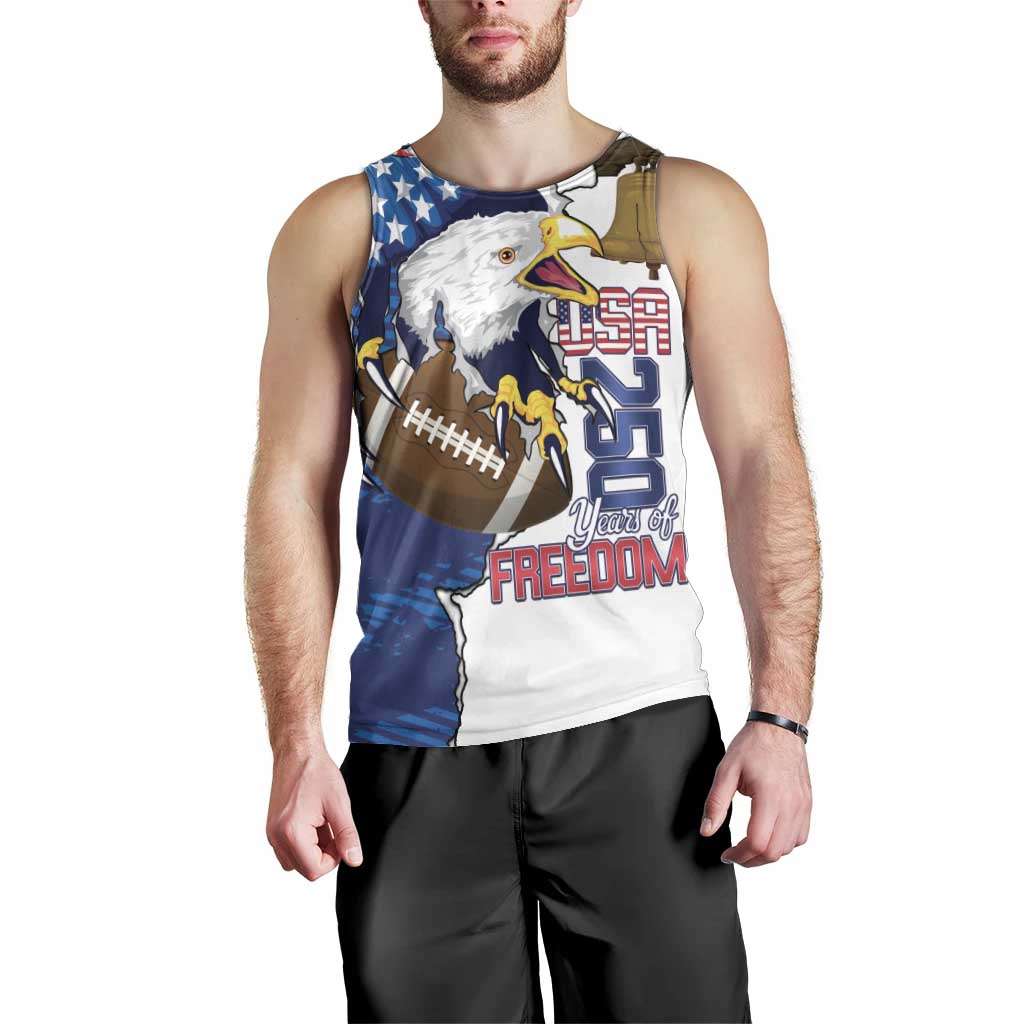 Personalized Football United States 250th Anniversary Men Tank Top USA Flag Eagle Liberty Bell