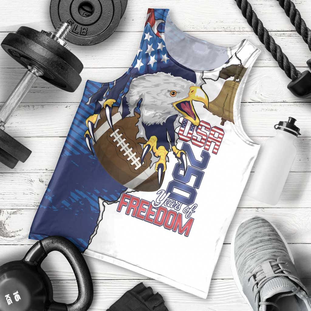 Personalized Football United States 250th Anniversary Men Tank Top USA Flag Eagle Liberty Bell