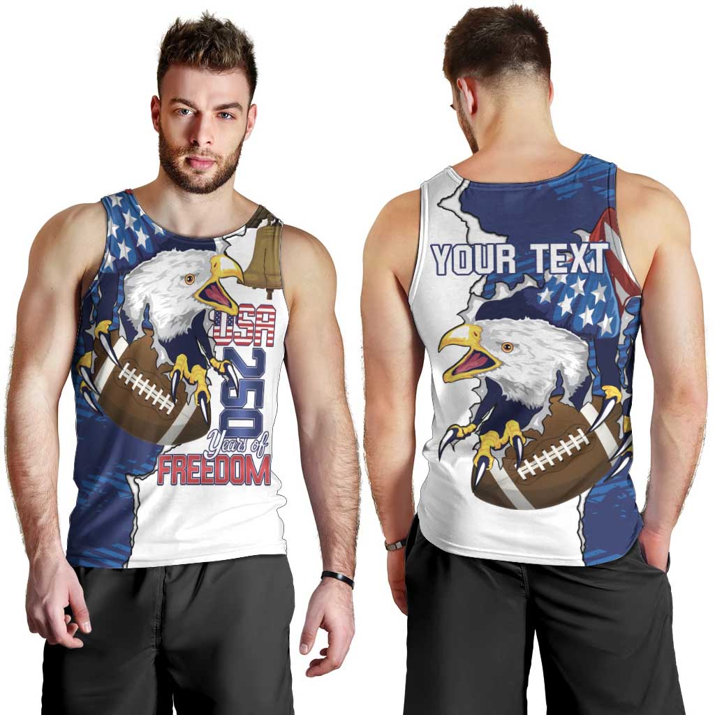 Personalized Football United States 250th Anniversary Men Tank Top USA Flag Eagle Liberty Bell