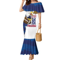 Personalized Football United States 250th Anniversary Mermaid Dress USA Flag Eagle Liberty Bell
