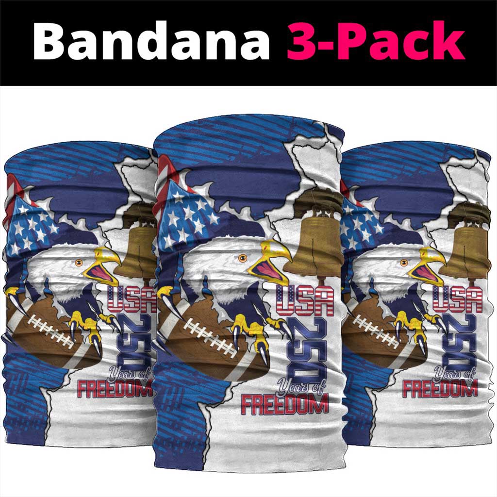 Football United States 250th Anniversary Neck Gaiter USA Flag Eagle Liberty Bell