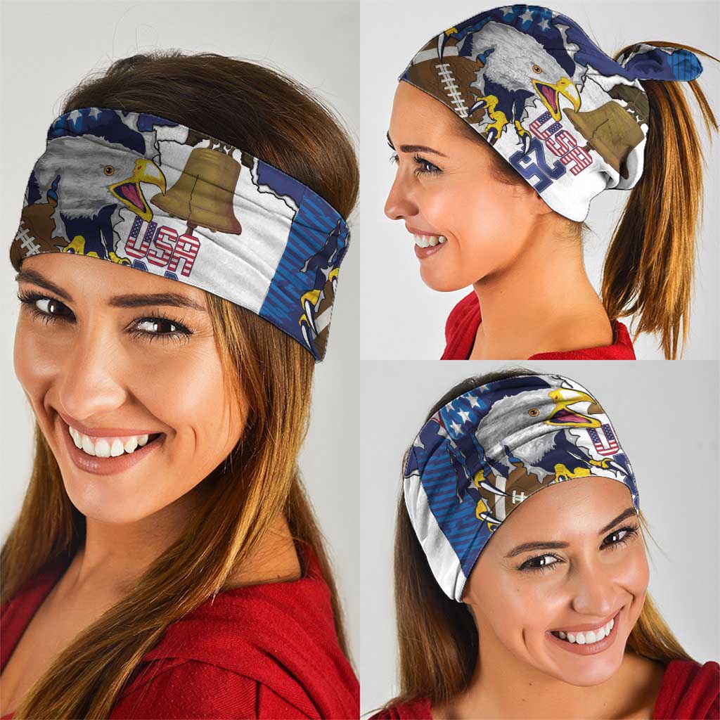 Football United States 250th Anniversary Neck Gaiter USA Flag Eagle Liberty Bell