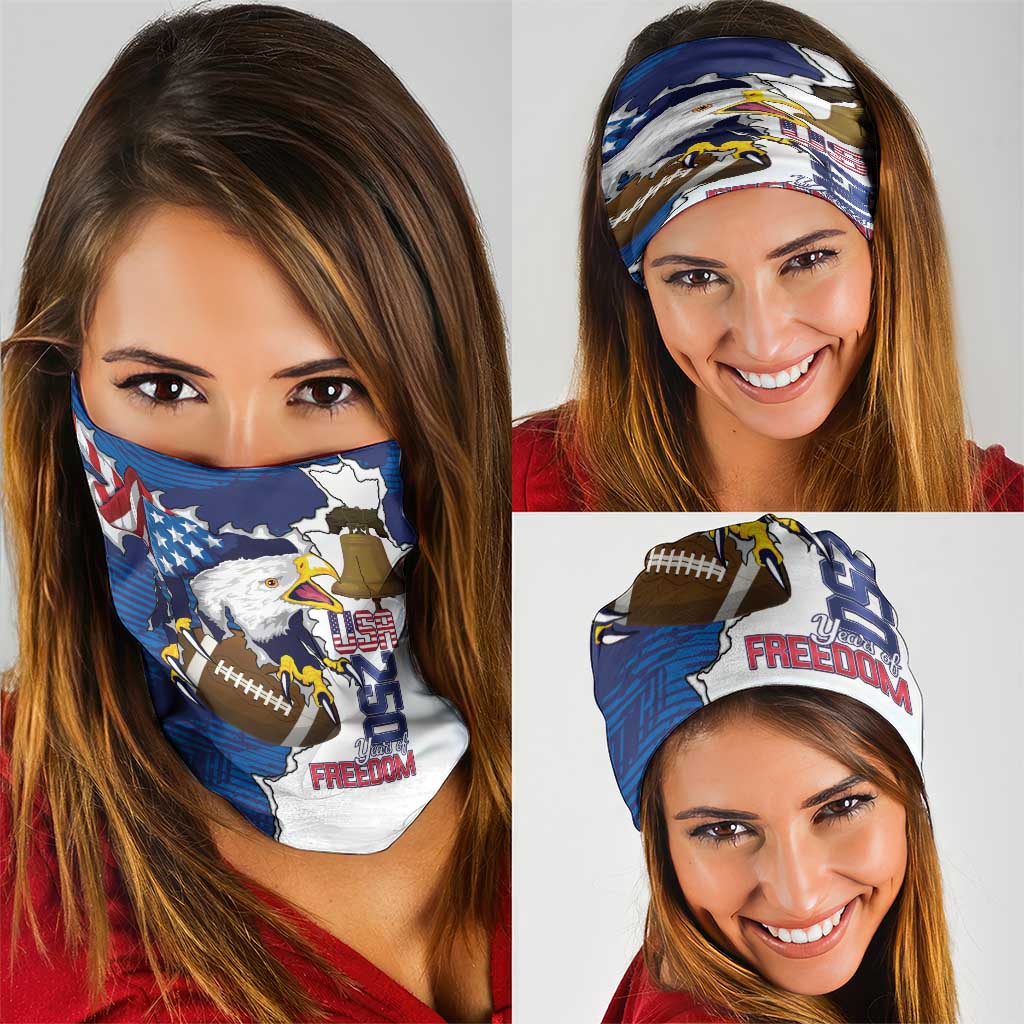 Football United States 250th Anniversary Neck Gaiter USA Flag Eagle Liberty Bell