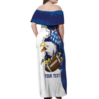 Personalized Football United States 250th Anniversary Off Shoulder Maxi Dress USA Flag Eagle Liberty Bell