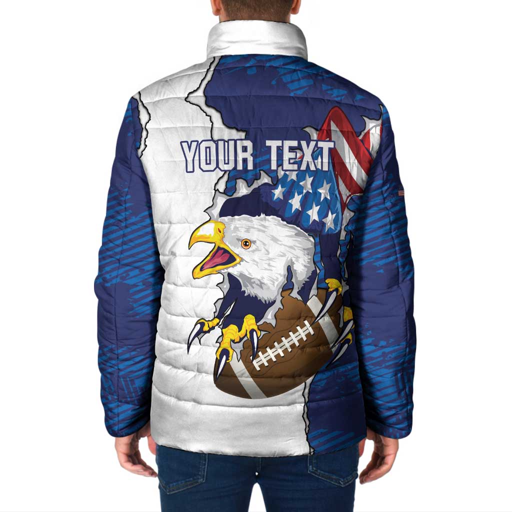 Personalized Football United States 250th Anniversary Padded Jacket USA Flag Eagle Liberty Bell