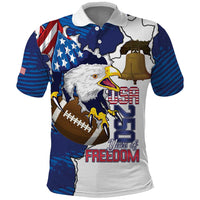 Personalized Football United States 250th Anniversary Polo Shirt USA Flag Eagle Liberty Bell
