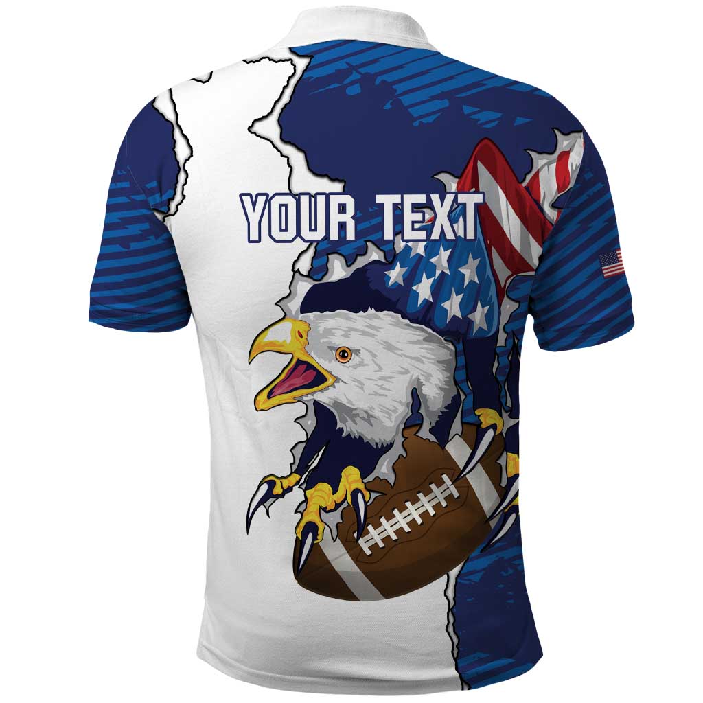 Personalized Football United States 250th Anniversary Polo Shirt USA Flag Eagle Liberty Bell