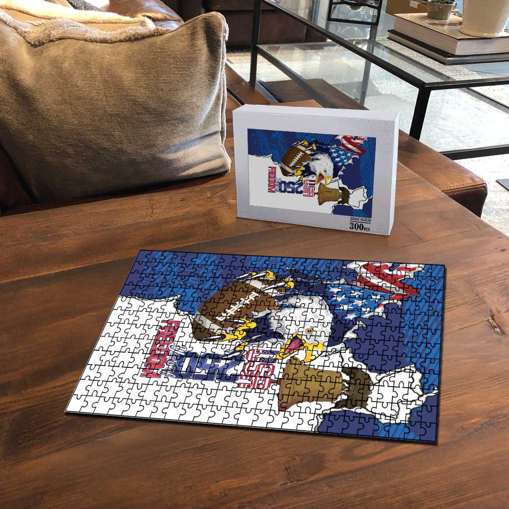 Football United States 250th Anniversary Puzzle USA Flag Eagle Liberty Bell