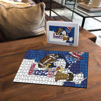 Football United States 250th Anniversary Puzzle USA Flag Eagle Liberty Bell