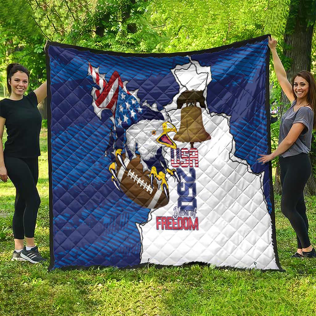 Football United States 250th Anniversary Quilt USA Flag Eagle Liberty Bell