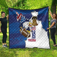 Football United States 250th Anniversary Quilt USA Flag Eagle Liberty Bell