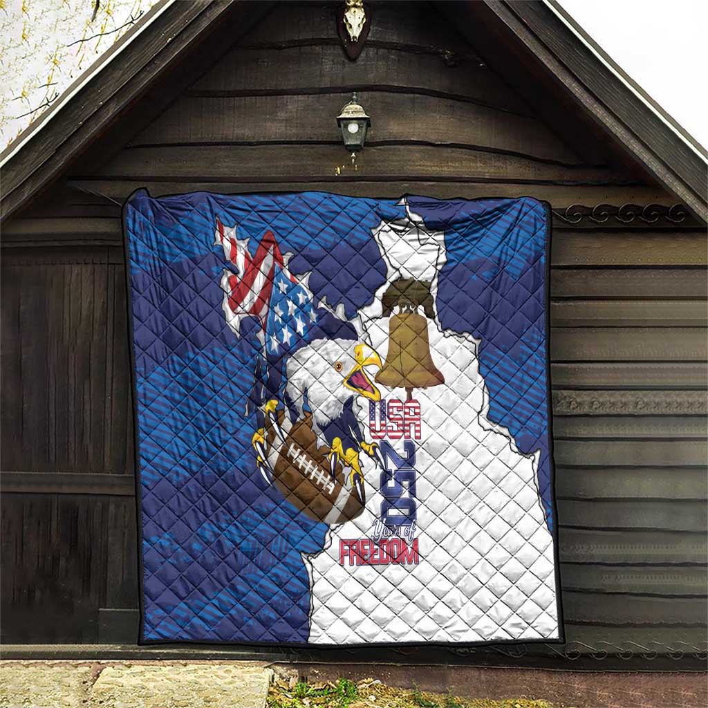 Football United States 250th Anniversary Quilt USA Flag Eagle Liberty Bell