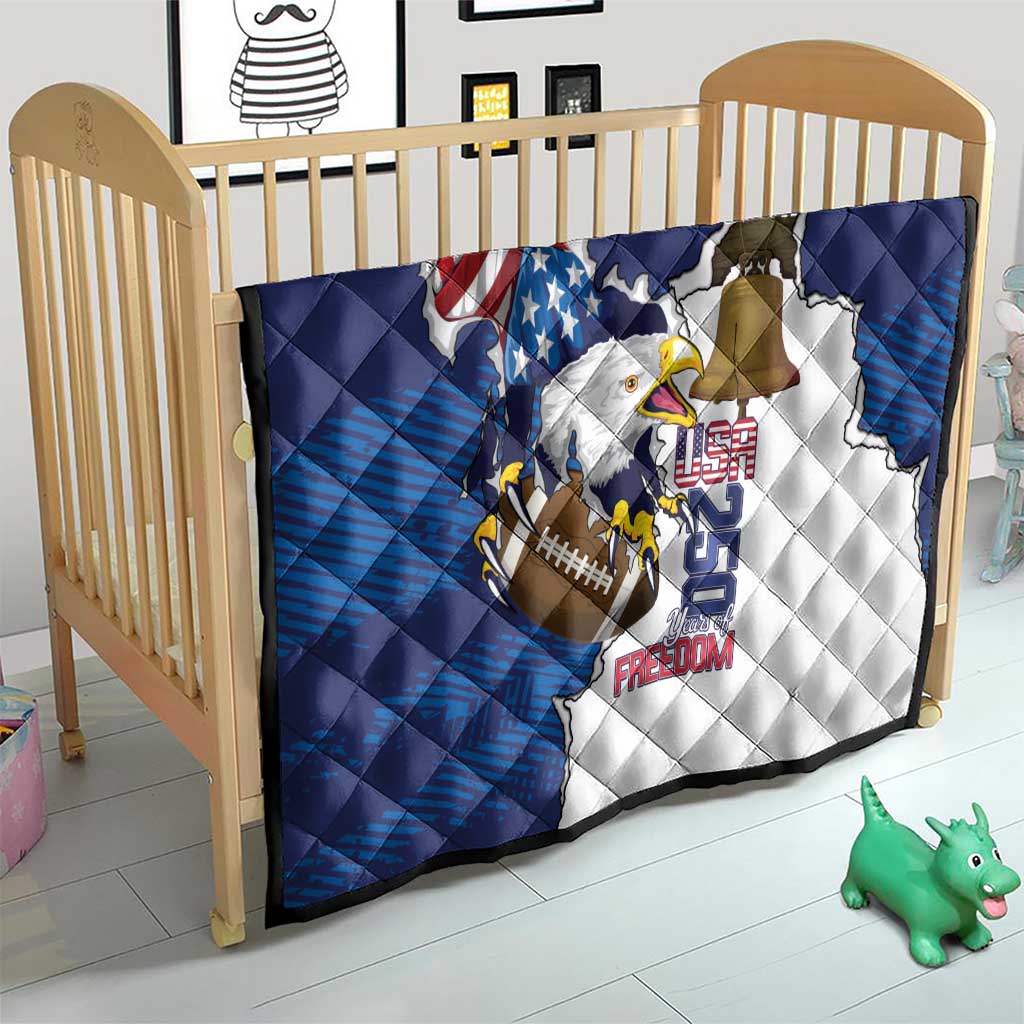 Football United States 250th Anniversary Quilt USA Flag Eagle Liberty Bell