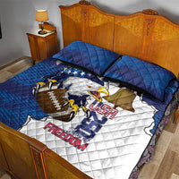 Football United States 250th Anniversary Quilt Bed Set USA Flag Eagle Liberty Bell