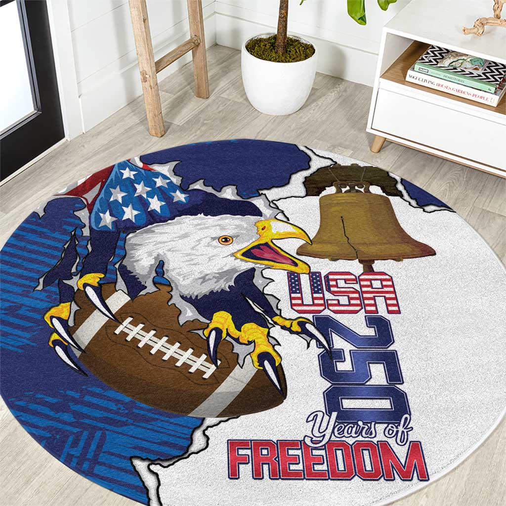 Football United States 250th Anniversary Round Carpet USA Flag Eagle Liberty Bell