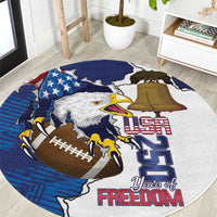 Football United States 250th Anniversary Round Carpet USA Flag Eagle Liberty Bell