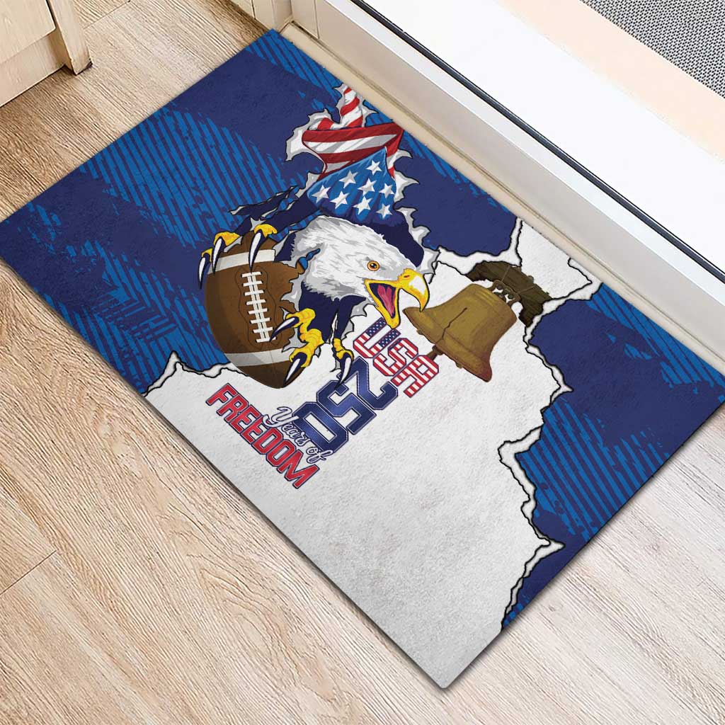 Football United States 250th Anniversary Rubber Doormat USA Flag Eagle Liberty Bell