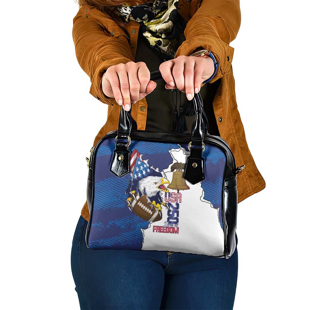 Football United States 250th Anniversary Shoulder Handbag USA Flag Eagle Liberty Bell
