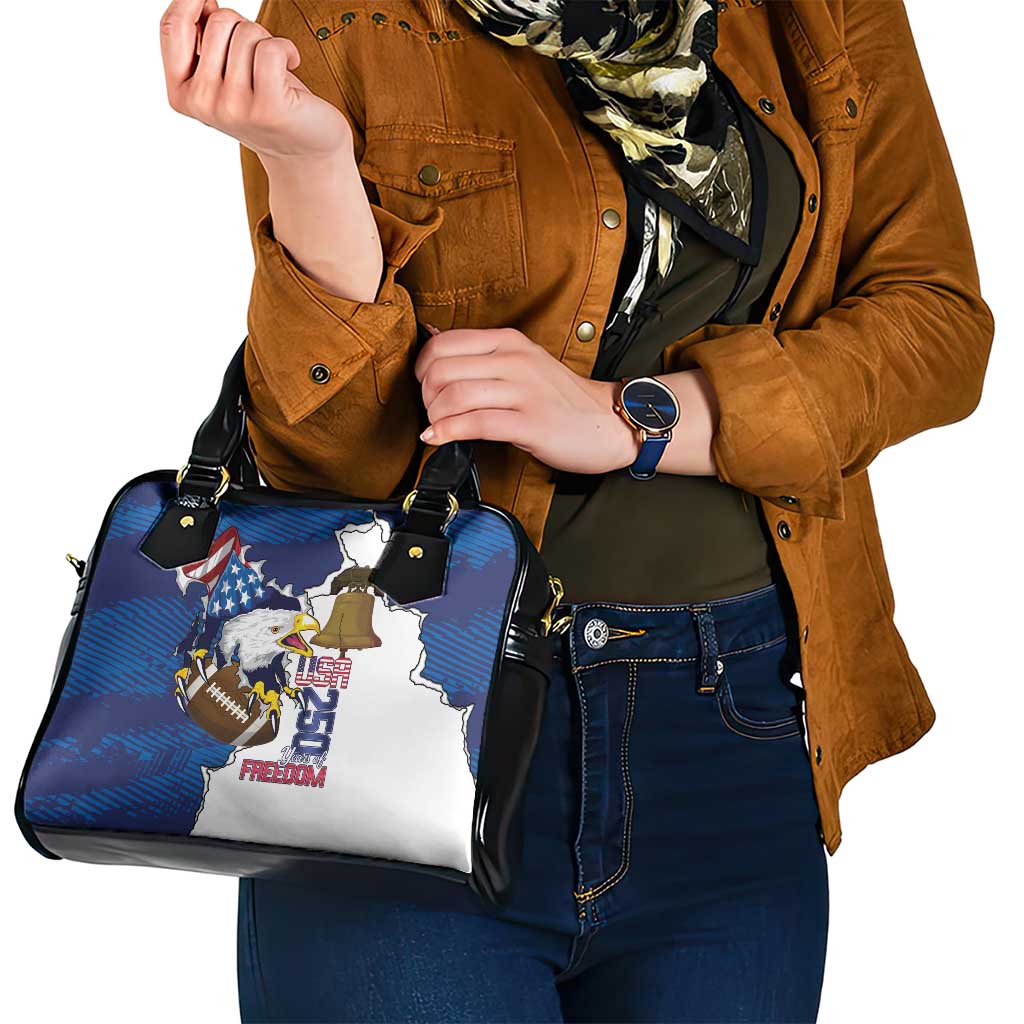 Football United States 250th Anniversary Shoulder Handbag USA Flag Eagle Liberty Bell