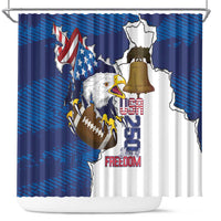 Football United States 250th Anniversary Shower Curtain USA Flag Eagle Liberty Bell