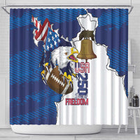 Football United States 250th Anniversary Shower Curtain USA Flag Eagle Liberty Bell