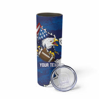 Personalized Football United States 250th Anniversary Skinny Tumbler USA Flag Eagle Liberty Bell