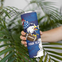 Personalized Football United States 250th Anniversary Skinny Tumbler USA Flag Eagle Liberty Bell