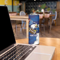 Personalized Football United States 250th Anniversary Skinny Tumbler USA Flag Eagle Liberty Bell