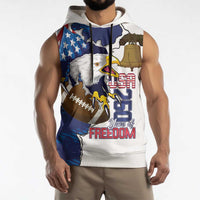 Personalized Football United States 250th Anniversary Sleeveless Hoodie USA Flag Eagle Liberty Bell