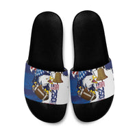Football United States 250th Anniversary Slide Sandals USA Flag Eagle Liberty Bell